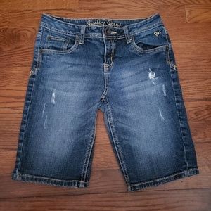 Lightly Distressed Justice Jean Shorts
